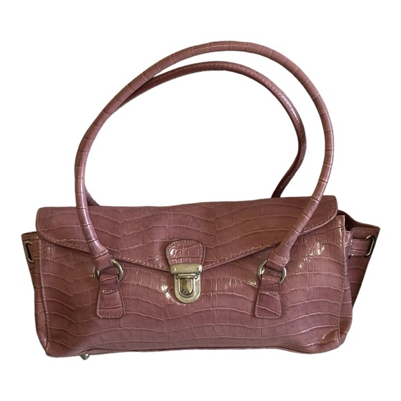 Worthington Pink Croc/Alligator Pattern Shoulder Bag with Double Top Handle - Picture 14 of 14